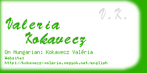 valeria kokavecz business card